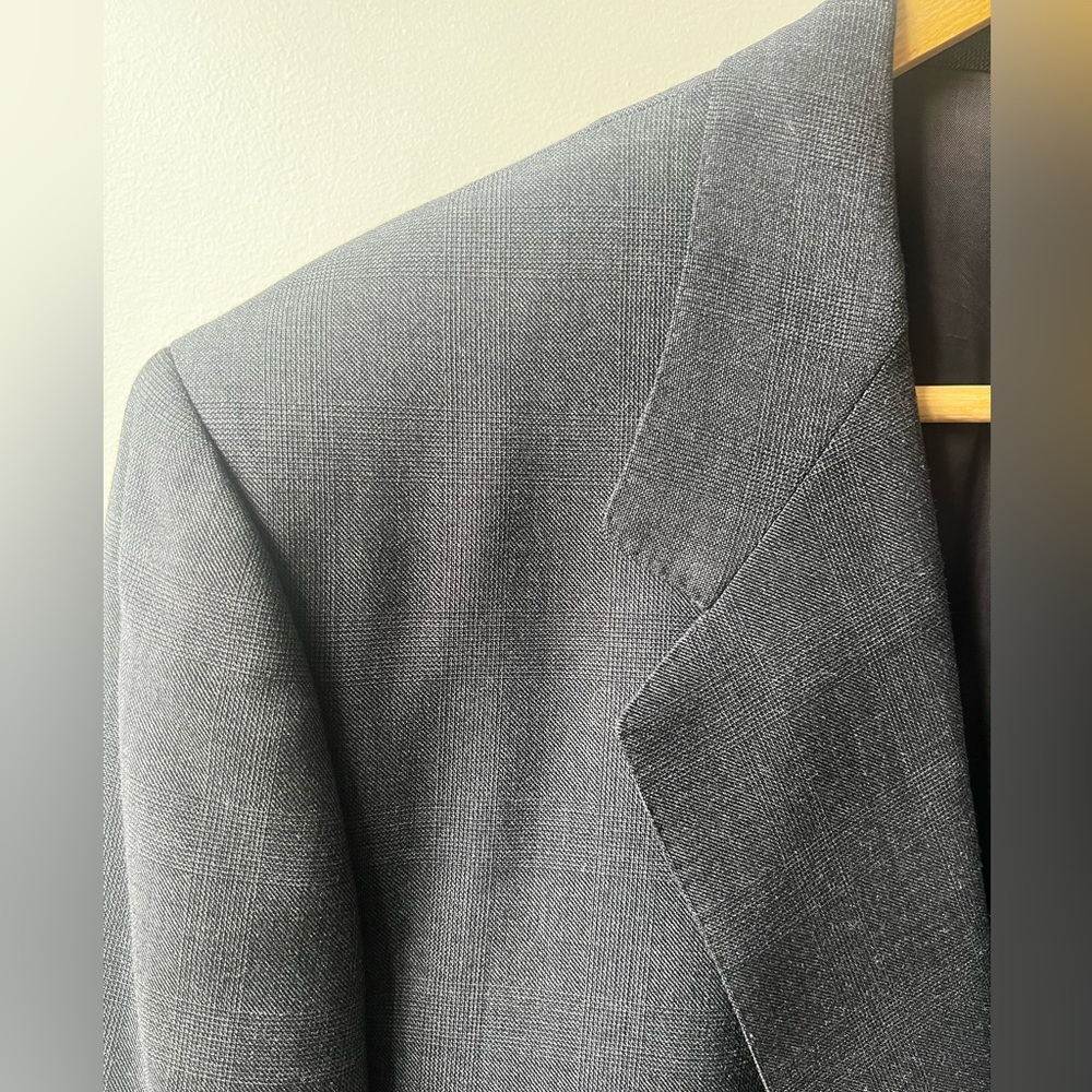 CANALI Virgin Wool Windowpane‎ Blazer Gray Fratelli di Delfino Sports Coat 44 L